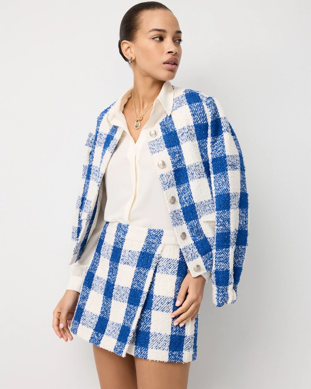Gingham Tweed Skort | White House Black Market